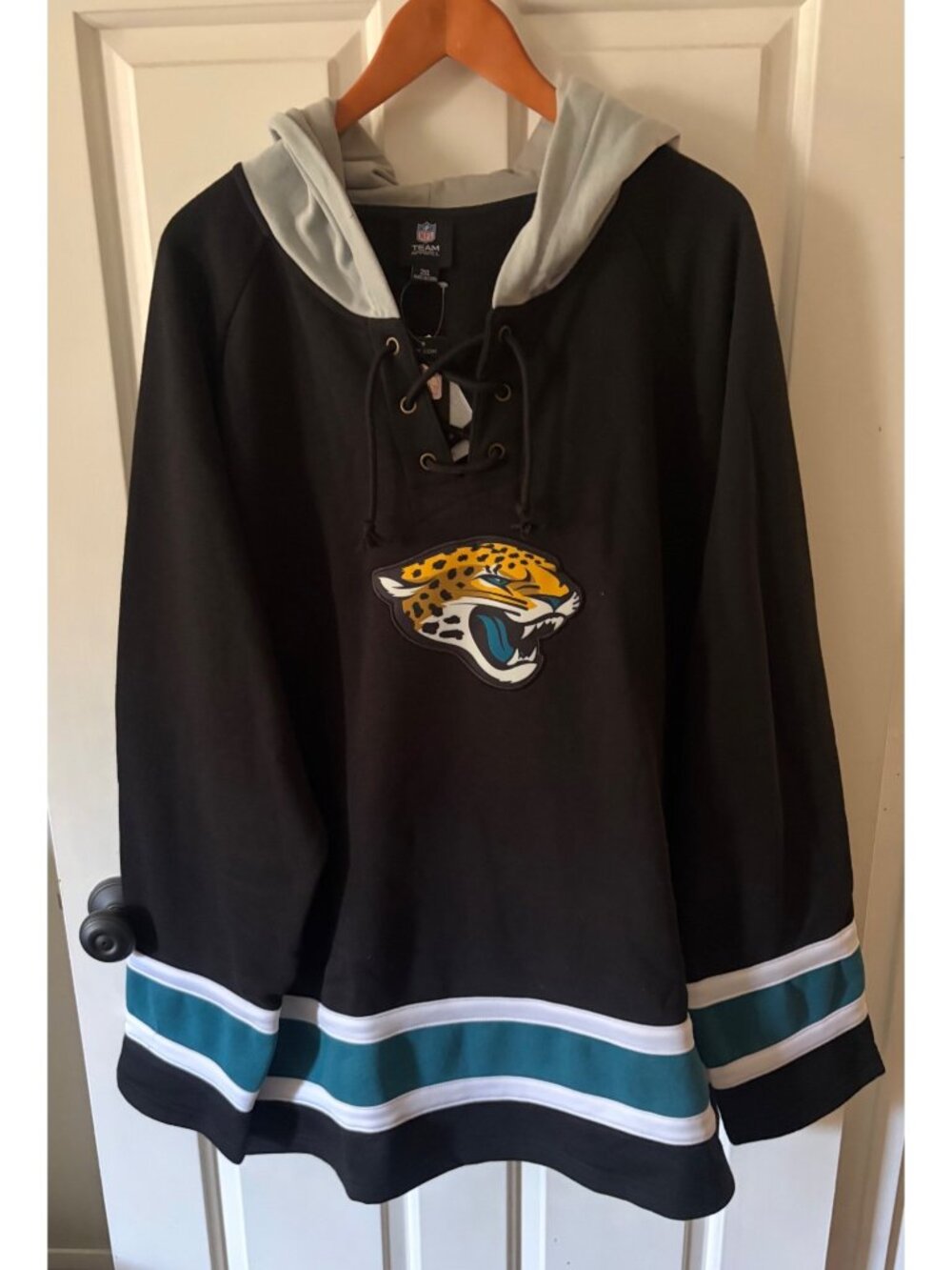 Men's 47 Jacksonville Jaguars V-Neck Pullover Hoodie Size 2XL